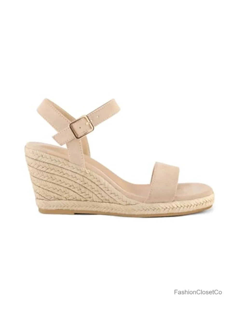 Women's Platform Espadrille Wedge Sandals Open Toe Ankle Strap Buckle Casual